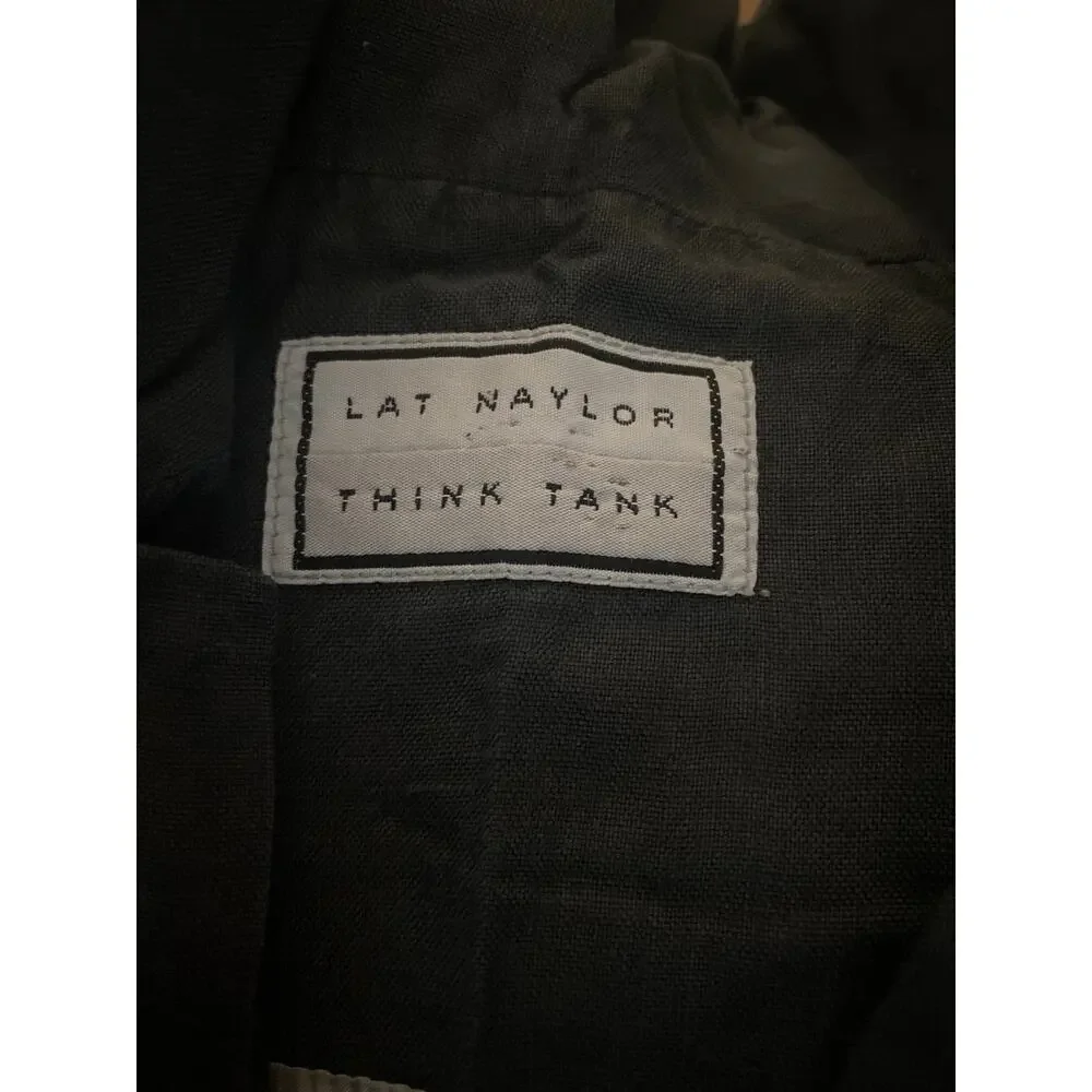 Vintage 90’s LAT NAYLOR THINK TANK black linen top/ jacket size medium to large